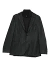 Corneliani Tailored Dark Grey Blazer With Subtle Checkered Pattern In Black