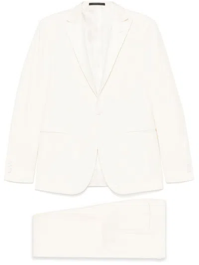 Corneliani Tailored White Suit In Virgin Wool