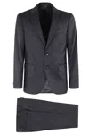 Corneliani Tailored Wool Suit With Notch Lapel In Blue
