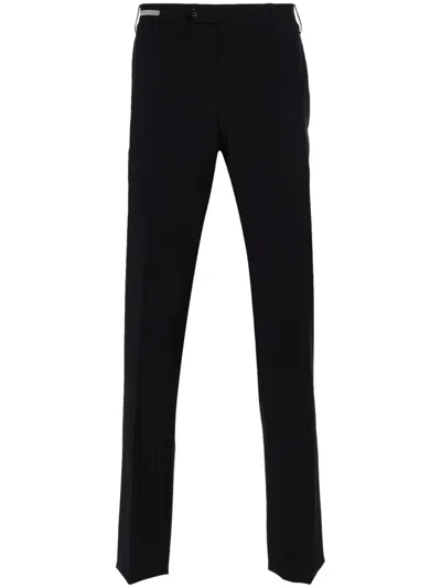 Corneliani Mens Black Tapered-leg Mid-rise Stretch-twill Trousers