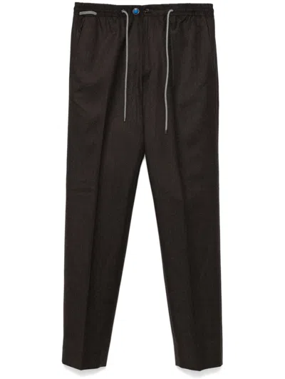 Corneliani Tapered Trousers In Brown