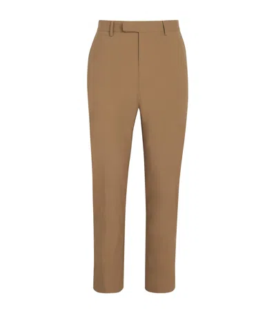Corneliani Technical Slim Tailored Trousers In Brown