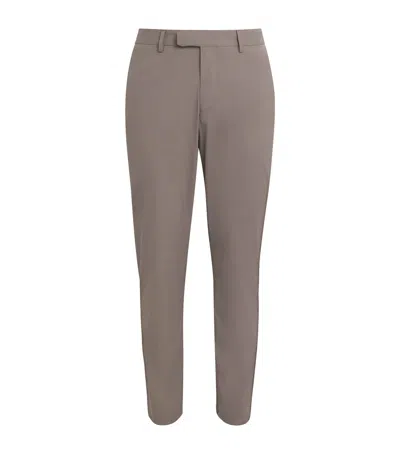 Corneliani Techwool Straight Trousers In Brown