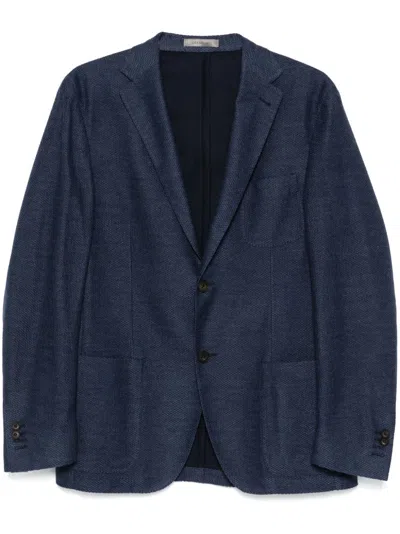 Corneliani Textured Blazer In Blue