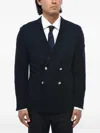 Corneliani Textured Double-breasted Blazer In Black