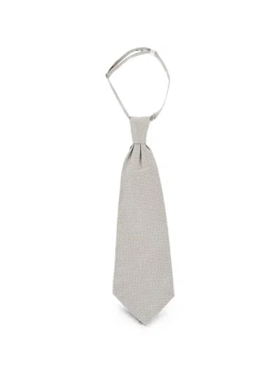 Corneliani Textured Silk Pointed-tip Tie In Gray
