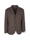 Corneliani Textured Single-breasted Blazer In Brown