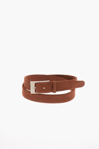 Corneliani Suede Belt 25mm In Brown