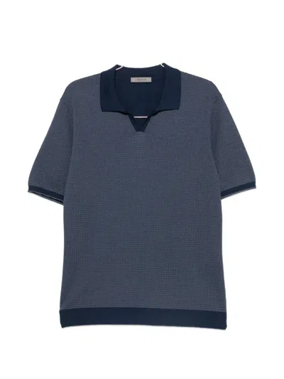 Corneliani Textured T-shirt In Blue