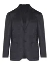 Corneliani Textured Two-button Blazer In Black