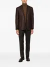 Corneliani Textured-finish Single-breasted Blazer In Brown