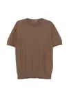Corneliani Textured-knit T-shirt In Brown