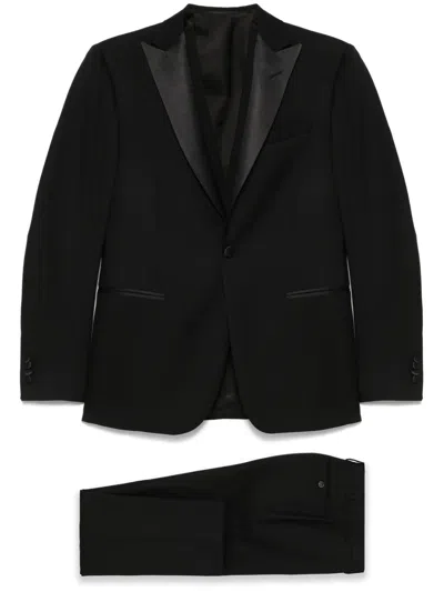 Corneliani Classic Tailored Black Suit With Notched Lapels
