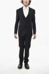 Corneliani Three-piece Suit With Satin Shawl Lapel In Blue