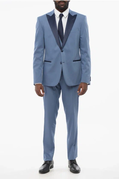 Corneliani Three Pieces Suit With Contrasting Satin Details Grösse 54