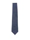 Corneliani Blue Tie With Embroidered Geometric Patterns  In Blue