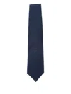 Corneliani Wool Tie With Geometric Pattern In Blue