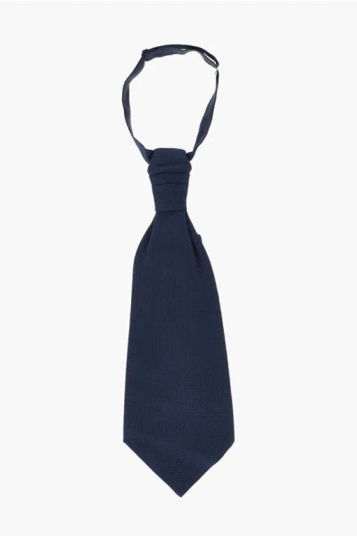 Corneliani Ton-sur-ton Checkered Silk Ascot Tie