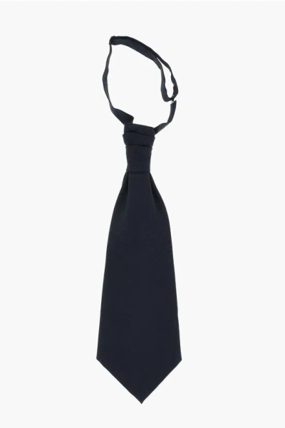 Corneliani Ton-sur-ton Striped Wool Ascot Tie