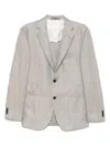 Corneliani Light Grey Lienen Blended Single Breasted Blazer