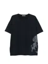 Corneliani Tree-embroidered T-shirt In Blue