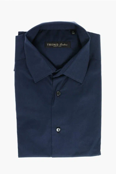 Corneliani Trend Popeline Shirt With Standard Collar