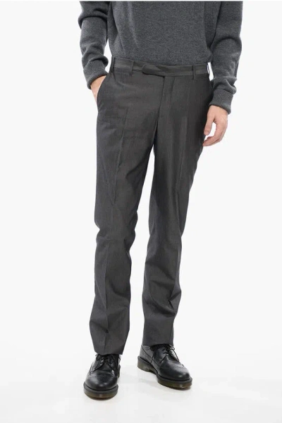 Corneliani Trend Silk-blended Pinstriped Pants In Gray