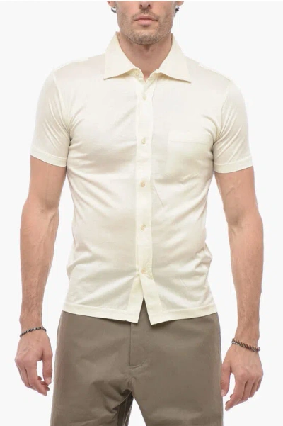Corneliani Trend Spread Collar Lightweight Casual Shirt In White