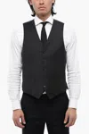 Corneliani Virgin Wool Leader Waistcoat With Back Adjuster In Grey