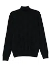 Corneliani Turtleneck Patterned Sweater In Black