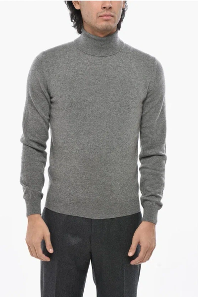 Corneliani Turtleneck Pure Cashmere Sweater In Gray