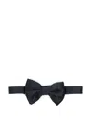 Corneliani Bow Tie In Blue With Adjustable Neck Strap In Blue