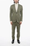 CORNELIANI TWILL SIDE VENTS NOTCH LAPEL CIRCLE 2-BUTTON SUIT