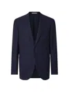 Corneliani Twill-weave Notched-lapels Blazer In Blue