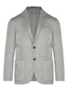 Corneliani Two-button Patch-pocket Blazer In Gray