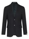 Corneliani Two-button Textured Blazer In Black