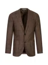 Corneliani Single-breasted Blazer In Brown