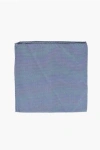 Corneliani Two-tone Pure Silk Pocket Square In Blue