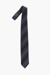 Corneliani Two-tone Silk And Cotton Striped Tie