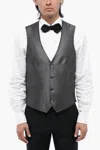 Corneliani Two-tone Silk Waistcoat In Multi