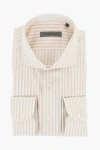 Corneliani Two-tone Striped Shirt With Spread Collar