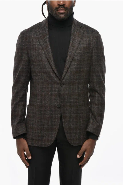 Corneliani Unilined Virgin Wool Sportswear Blazer In Brown