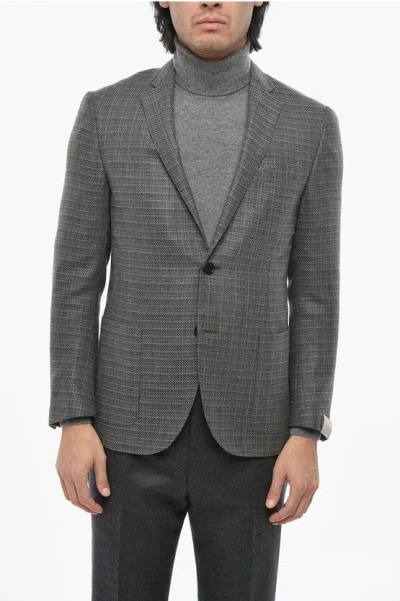 Corneliani Unlined Academy Soft Silk Blend Blazer In Gray