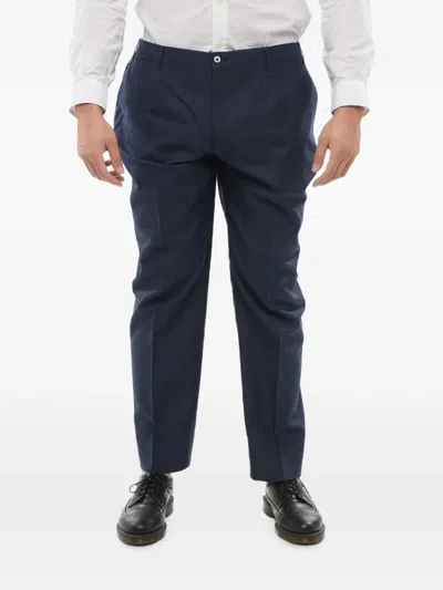 Corneliani Unlined Belt-loop Trousers In Blue