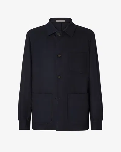 Corneliani Unlined Blue Virgin Wool Jacket