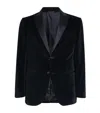 Corneliani Velvet Blazer In Blue