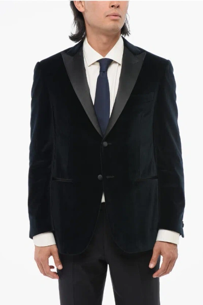 Corneliani Velvet Single-breasted Academy Cerimonia Blazer With Satin P
