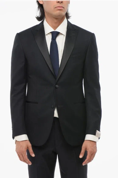 Corneliani Virgin Wool Academy Cerimonia Blazer With Peak Lapel