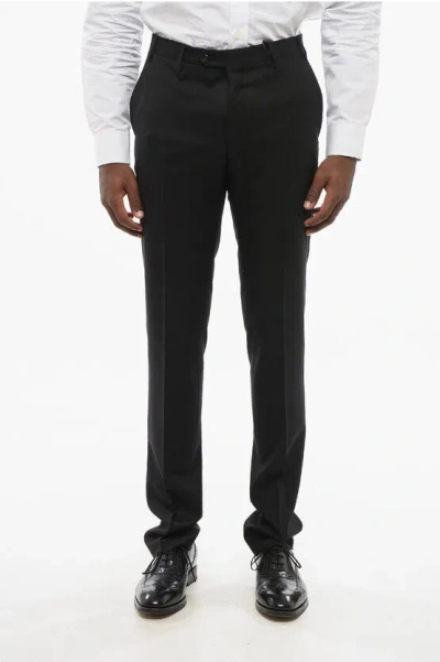 Corneliani Virgin Wool Academy Pants With Hidden Closure