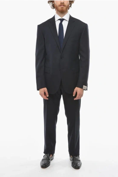 Corneliani Virgin-wool Academy Suit With Notch Lapel In Black
